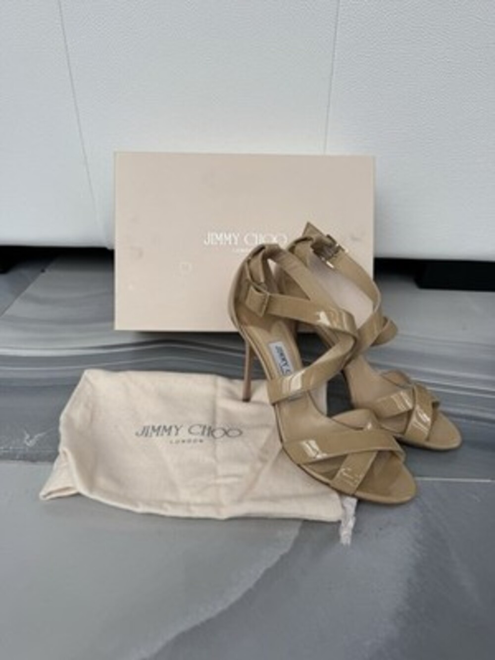 Jimmy Choo Patent Leather Heels Size 38.5 box +Dustbag